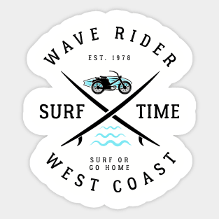 Wave Rider Surf Time Sticker